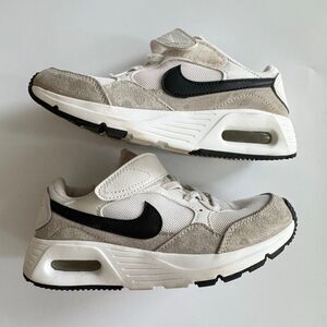 Nike Boys Unisex Air Max SC No Tie Slip On Cream Black Sneakers Size 2Y